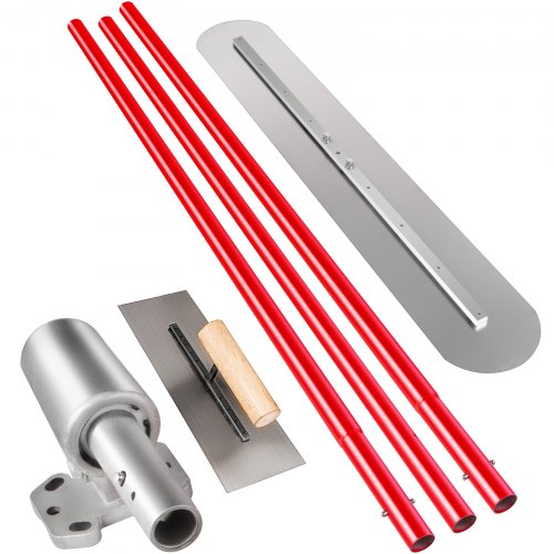 VEVOR Truelle de maçon 1200x200 mm, Truelle De Béton en acier, truelle maçonnerie 3 Poignées de 1.8 m, Truelle de plâtrage Support Réglable, Truelle de Plâtre Surface lisse, Finition, Lissage