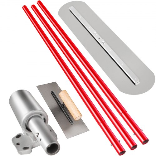 VEVOR Truelle de maçon 900x200 mm,Truelle De Béton en acier, truelle maçonnerie 3 Poignées de 1.8 m Truelle de plâtrage Support Réglable Truelle de Plâtre Surface lisse Finition Lissage