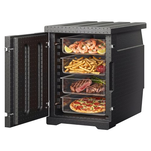 

VEVOR Conteneur Isotherme 90 L Boîte de Transport en LLDPE à Chargement Frontal Portable pour Garder au Chaud ou Froid Bacs Alimentaires Traiteur Restauration Restaurant Cantine 640x435x600 mm