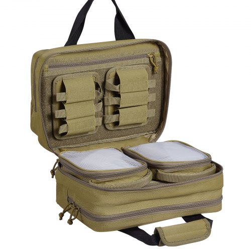 

Sac de rangement VEVOR pour 2 pistolets Sac tactique pour armes à feu 2 sacs pour pistolets intégrés Marron