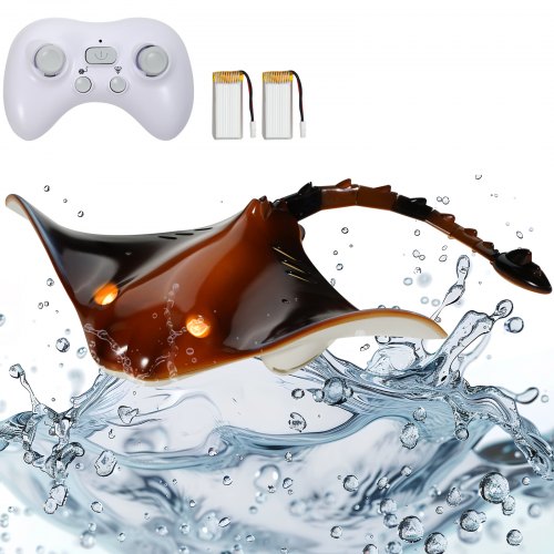 

VEVOR Raie Manta Télécommandé Jouet RC 2,4 GHz Jeu Poisson Haute Simulation pour Piscine, Baignoire, Lac, avec Lumière, 2 Piles Rechargeables, pour Cadeau Anniversaire, Garçons, Filles 6 Ans et Plus