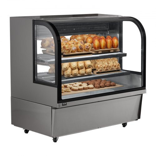 

VEVOR Vitrine Réfrigérée Commerciale 505 L, Vitrine à Pâtisserie 2 Niveaux, Réfrigérateur avec Éclairage LED, Refroidissement par Aspiration Descendante, Mobile avec Roues, pour Boulangerie Gâteaux