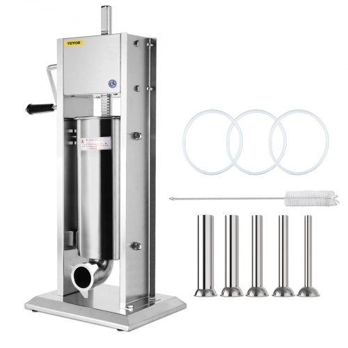 VEVOR 5L Poussoir Machine à Saucisses Inox Manuel Vertical 2 Vitesses Restaurant