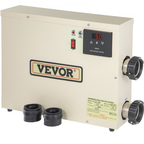 VEVOR Chauffe-Piscine électrique 5,5 kW Chauffe-Eau Piscine 25 A Réchauffeur Eau SPA Système Chauffa