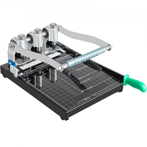 VEVOR Perforateur Grande Capacité 3 Trous 300 Feuilles Perforeuse Papier Grosse Épaisseur 35 mm Perforatrice sans Effort Trou 3 mm Poignée Pratique Coupe-Papier Étiquette Facture Cuir Tissu Bureau