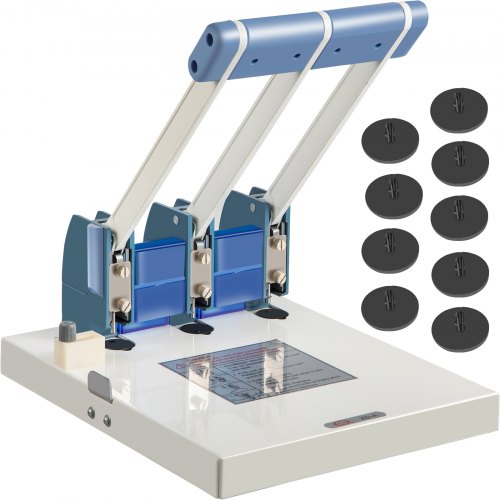 VEVOR Perforateur Grande Capacité 3 Trous 150 Feuilles Perforeuse Papier Grosse Épaisseur 15 mm Perforatrice sans Effort Trou 5 mm Poignée Pratique Positionnement Précis Étiquette Facture Cuir Bureau