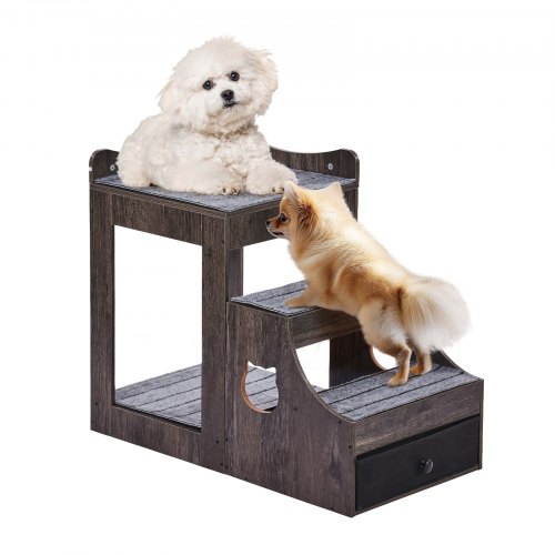 

VEVOR Lit Superposé pour Animaux Compagnie Chien Chat Escaliers Intérieur Gris