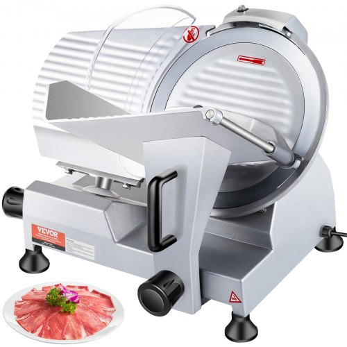 

VEVOR Trancheuse Électrique Commerciale 320 W Trancheuse à Jambon Lame 300 mm 350-400 tr/min Trancheuse Charcuterie en Acier Inoxydable et Alu pour Couper en Tranches Viande, pour Boucherie Cuisine