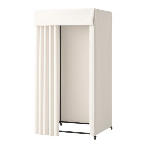 

VEVOR Cabine d'Essayage 99x99x204,5 cm, Vestiaire Portable Mobile avec Rideaux Épais et Crochet, Espace d'Intimité pour Magasin, Boutique, Centre Commercial, Atelier de Couture, Extérieur, Beige