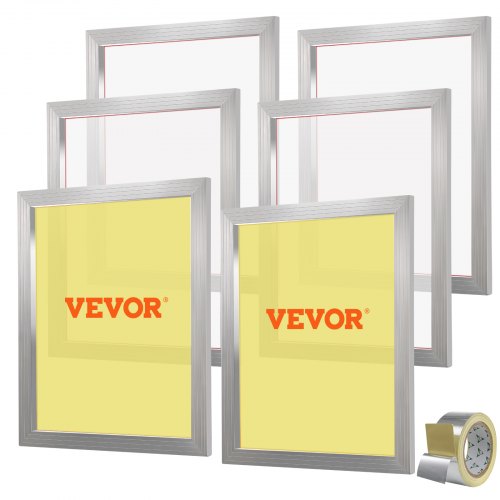 VEVOR Kit de sérigraphie, 6 cadres de sérigraphie en aluminium, 50,8 x 61 cm avec maille 160 points,