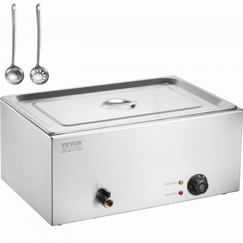 

VEVOR Chauffe-Plat Buffet Bain-Marie Électrique de Comptoir Bac en Inox de 18 L