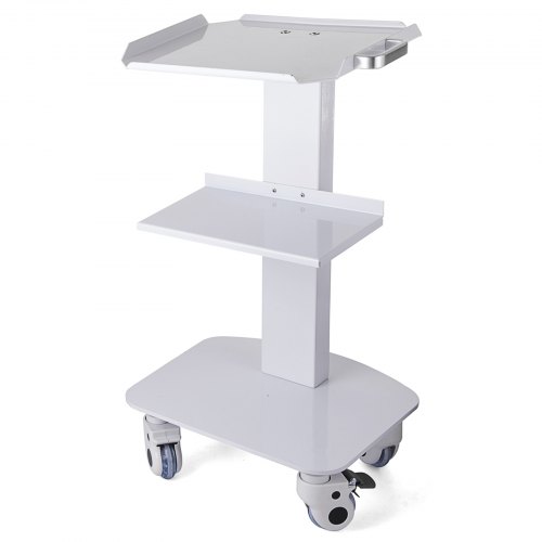 VEVOR Chariot de Laboratoire 2 Roues, Roulante Desserte Verrouillables Silencieuses 3 étages Blanc en Acier Inoxydable, Supérieur Dentaire Salon de Beauté Centre de Recherche Hôpitaux