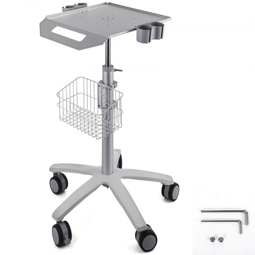 VEVOR Chariot de Laboratoire en Alliage d'aluminium, Roulante Desserte Roues Omnidirectionnelles, Dentaire Salon de Beauté Centre de Recherche Hôpitaux Voiture Mobile à Rouleaux