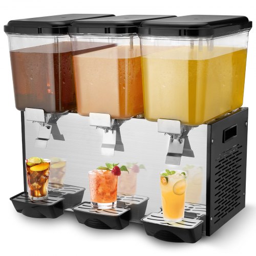 

VEVOR Distributeur de Boissons Glacées Commercial 18 L x 3 Réservoirs pour Bar