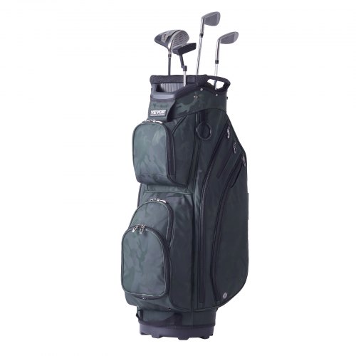 

VEVOR Sac de Golf 91 cm, Sac Chariot pour Clubs de Golf avec Séparateur de 14 Compartiments et 11 Poches, Organisateur sur Roulettes Durable en Nylon, avec Poignées et Bretelle Amovible, Vert Armée