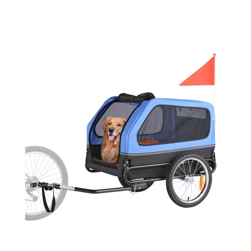 

VEVOR Remorque vélo pour chien, charge 40 kg, porte animaux de compagnie de vélos, cadre pliable facile avec roue à dégagement rapide, coupleur de vélo universel, réflecteur, drapeau, laisse interne