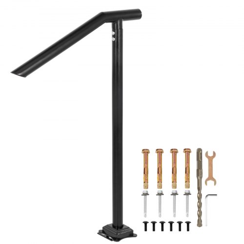 VEVOR Main Courante Escalier 71,3x101,5 cm Rampe Escalier en Fer Rambarde 1-3 Marches Garde-Corps Ca