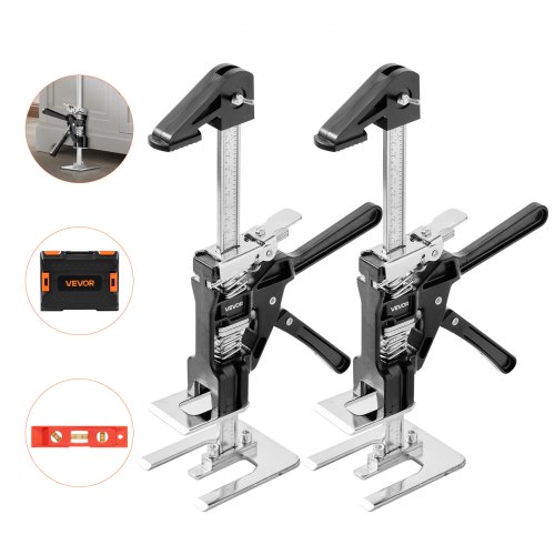 

VEVOR Cric à Bras 2PCs, Lève Meubles Portes Plaques avec Capacité 200 kg, Outil de Levage Manuel jusqu'à 16,5 cm, avec Niveau Magnétique, 2 Modes de Réglage, pour Fenêtres, Installation, Noir