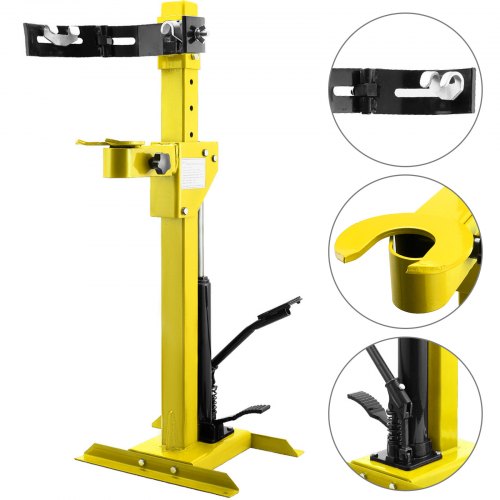 VEVOR Compresseur Ressort Amortisseur 1Tonne Compresseur de Ressort d'amortisseurs Taille de Ressort 10.2-25.4cm Ressort hélicoïdal Jaune Construction Solide d'acier Véhicule Auto Voiture