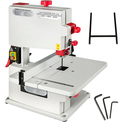 VEVOR Scie à Ruban Benchtop 250W 80mm Scie à Ruban en Métal Scie à Table en Bois Surface de Travail Réglable