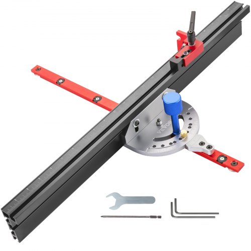 VEVOR Jauge à Onglets 450 mm Règle Universelle de Jauge d'Onglet de Scie à Table, Jauge d'Onglet de Routeur en Aluminium Miter Gauge Réglable, Guide à Onglet pour Scie à Ruban Raboteuse Sciage du Bois