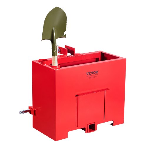 

VEVOR Boîte à Ballast 3 Points pour Tracteur Catégorie 1 Caisse de Lestage Charge 363 kg pour Récepteur d'Attelage 50,8 mm, Contrepoids Acier avec Porte Coulissante, pour Chargeurs, Tracteurs, Rouge
