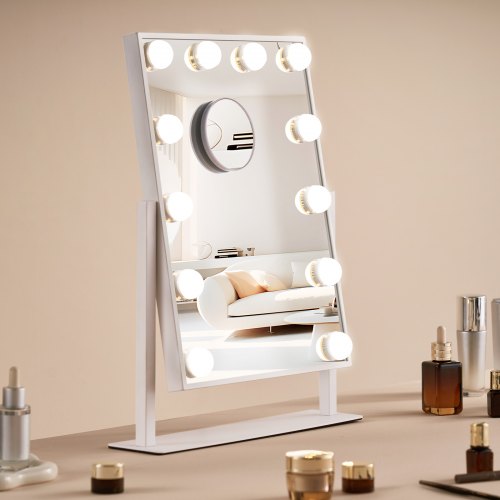 

VEVOR Miroir Maquillage Hollywood Ampoules LED et Miroir Grossissant 5X 41x30 cm