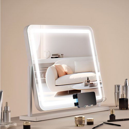 

VEVOR Miroir de Maquillage avec Lumière LED USB Grossissement 5X 547x447 mm