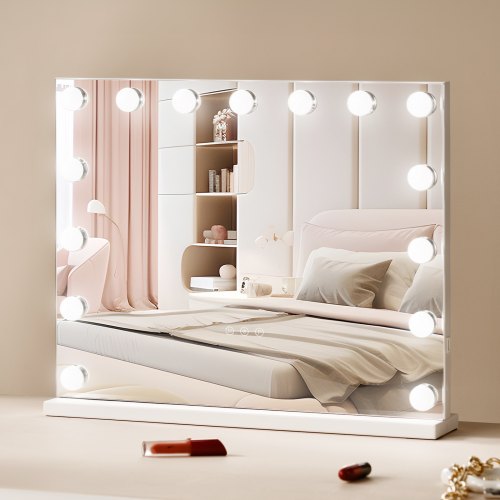 VEVOR Miroir de Maquillage Hollywood avec 15 Ampoules LED Intensité