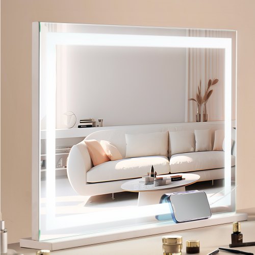 

VEVOR Miroir de Maquillage Lumière LED avec Bluetooth USB Support 797x547 mm