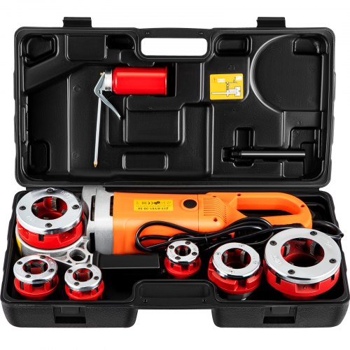 VEVOR Fileteuse de Tuyau Électrique 2300 W Filière Électrique 1,27-5 cm avec 6 Matrices Machine à Fileter Électrique 22 tr/min S'appliquer au Fileter Tuyau Galvanisé Fer Plastique Industrie et Famille