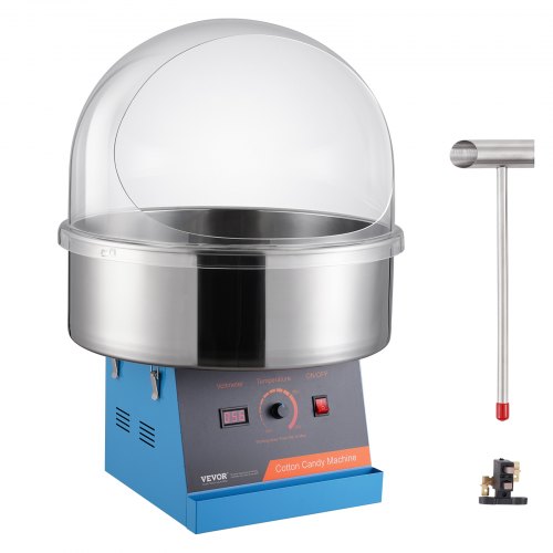 

VEVOR Machine à Barbe à Papa Électrique 1000 W, Appareil à Barbe à Papa Commercial avec Couvercle Bleu, Bol en Acier Inoxydable, Cuillère à Sucre, Parfait pour Faire Bonbons Fêtes Anniversaires