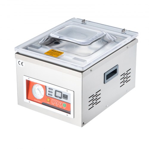 VEVOR Machine à Vide Numérique Machine à Emballer sous Vide Emballage 6,5 cbm/h, Machine sous Vide Professionnel en Acier Inoxydable avec Chambre 33 x 27 x 5 cm pour Sceller Aliments Fruits Viandes