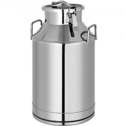 VEVOR Bidon à Lait INOX 50L Seau à Lait en Acier Inoxydable Épaisseur 1 mm Bidon Huile avec Couvercle Hermétique Récipient Pot à Lait Marmite 2 Boucles de Verrouillage Poignées Portables 190x350 mm