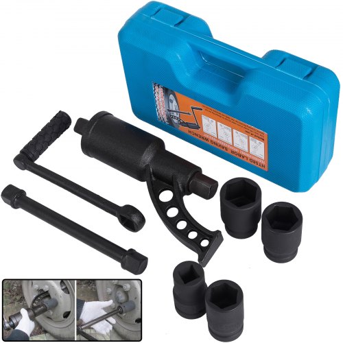 VEVOR Multiplicateur de Couple Clé 1:78, Clé à Choc avec 4 Douilles en Acier d'Alliage, Coffret Clé Démultiplicateur de Couple Force 7500 NM, Outillage Automobile pour Démontage d'Écrou de Roue