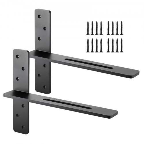 VEVOR Support d'Étagère Flottante, 406,4x73,5x304,8 mm, Supports d'Étagères Murales Invisibles Robustes en T, Lot de 2, Capacité de Charge 90 kg, avec