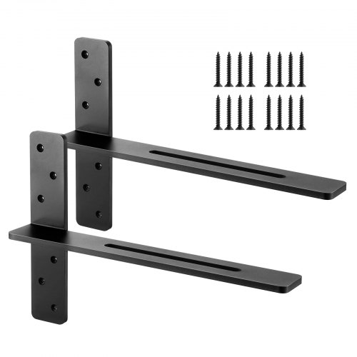 

VEVOR Support d'Étagère Flottante, 457,2x73,5x304,8 mm, Supports d'Étagères Murales Invisibles Robustes en T, Lot de 2, Capacité de Charge 90 kg, avec Vis, pour Étagères Flottantes de Salons, Chambres