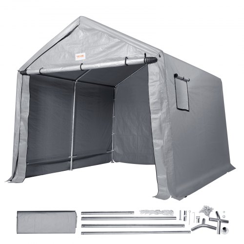 

VEVOR Abri de Jardin, Tente de Rangement Garage Extérieur 304,8x304,8x259,1 cm Toutes Saisons avec Porte à Fermeture Éclair Enroulable, Fenêtres Ventilées pour Voitures, Motos, Vélos, Outils de Jardin