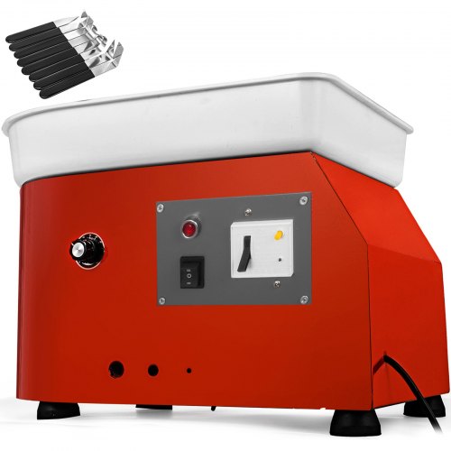 VEVOR Roue de Poterie 25 cm 350 W Tour de Potier électrique Réglage Manuel, Mini Roue de Poterie Bas