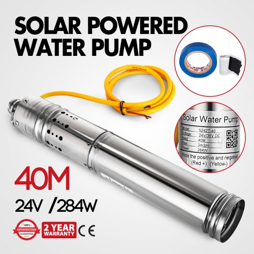 Pompe à Eau Solaire Pour Jardin 2m3/h Puits Inox Submersible Pompe, Puits Inox