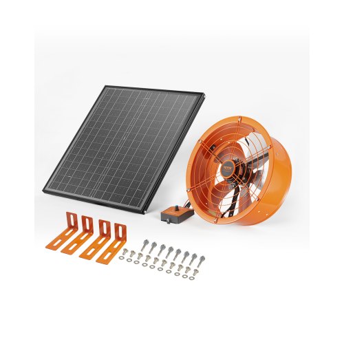 

VEVOR Ventilateur d'Extraction Solaire de Grenier, 400x150 mm, Extracteur d'Air de Grenier avec Thermostat Réglable, Maille Extérieure, Capacité Flux d'Air 1300 CFM, pour Pignon, Toit, Garage, Atelier