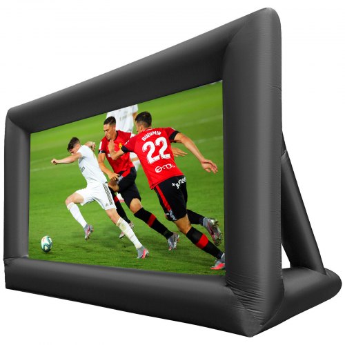 VEVOR Ecran de Projection Gonflable 13,5x6,8 pi, Ecran de Cinéma Gonflable 3D, Cinéma Gonflable Lavable, Ecran du Projecteur Tissu Oxford Epais Sans Ventilateur, pour Fêtes Camping