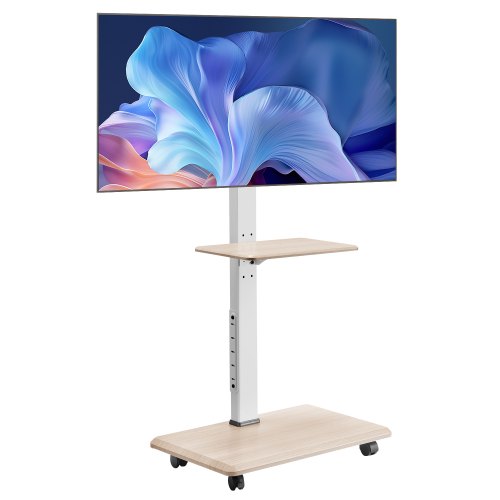 

VEVOR Support TV roulettes, pour écrans 812,8-1778 mm, chariot TV mobile, rotation gauche-droite à 25° et hauteur réglable avec plateau, jusqu'à 40 kg, Max. VESA 600 x 400 mm, pour chambre, extérieur