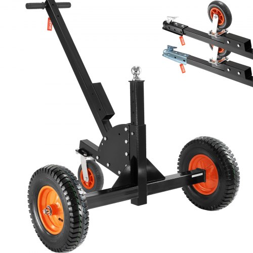 

VEVOR Chariot de Remorque Charge 680,4 kg Chariot de Remorquage Ajustable 2 en 1 Hauteur Réglable 60-90 cm Boule 50,8 mm Pneus 40,6 cm Roue Universelle pour Déplacer Remorque de Voitures Camping-car