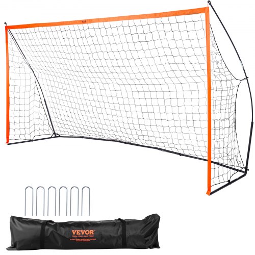 

VEVOR But de Football Portable pour Enfants Cage de Foot de 378x195 cm avec Sac de Transport Pratique Cadre en Fibre de Verre et Filet PE pour Entraînement dans l’Arrière-Cour Jardin Parc Extérieur