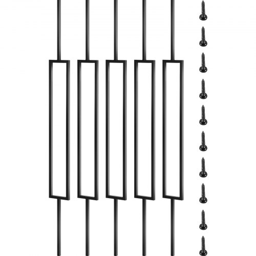 Vevor 11pcs Balustrade Balcon Barre Rampe Terrasse Garde-corps Fer 111,8x1,3 Cm
