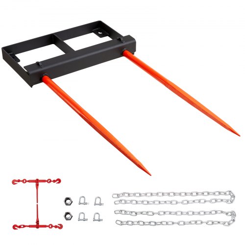 

VEVOR Pique-botte de Foin Capacité de Charge 1360 kg Fourche à Balles 2 Dents 125 cm Fourches à Pointes Fixation Godet à Grande Durabilité pour Tracteurs, Chargeuses Compactes, Agriculteurs, Champs