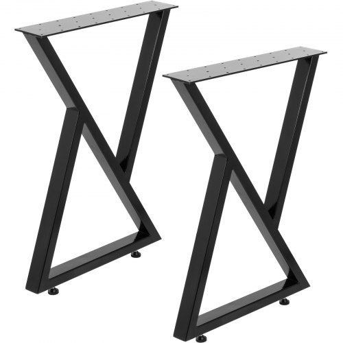 2pcs Pieds De Table En Métal Réglable 41*46cm Support De Table Pour Bureau Noir