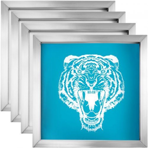 VEVOR 4 Écrans de Sérigraphie du Cadre 50x50cm Cadre en Soie d'impression d'Écran en Aluminium 110 Compte Maille du Cadre d'impression de La Soie Écran de 4 Pièces