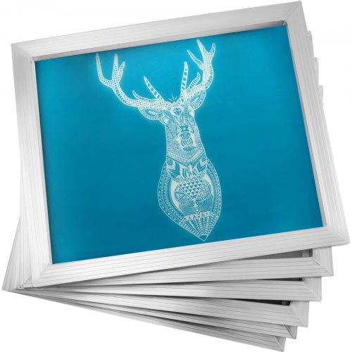 VEVOR Écrans de Sérigraphie Cadres d'Impression d'Écran Cadre Soie d'Impression d'Écran en Aluminium Maille du Cadre d'Impression de Soie Facile d'Entretien (20x24-110 Compte Maille-6 Pièces)